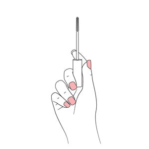 woman holding mascara wand illustration